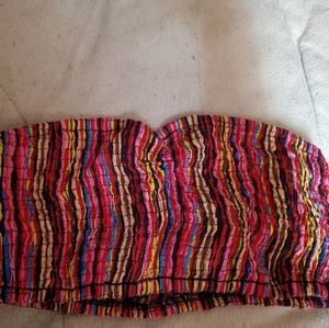 Wet Seal Bandeau Multicolor Rainbow Stripes Sz M